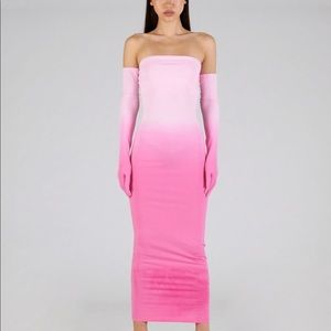 PRIX SHIVA STRAPLESS DRESS PINK HAZE XS